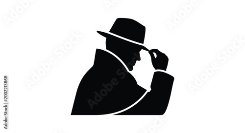 man wearing hat adjusting glasses silhouette high quality professional detailed modern elegant stylish clean crisp vibrant colorful digital creative innovative contemporary
