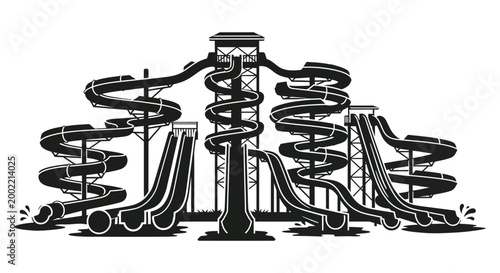 water park slides silhouette high quality professional detailed modern elegant stylish clean crisp vibrant colorful digital creative innovative contemporary premium stunning