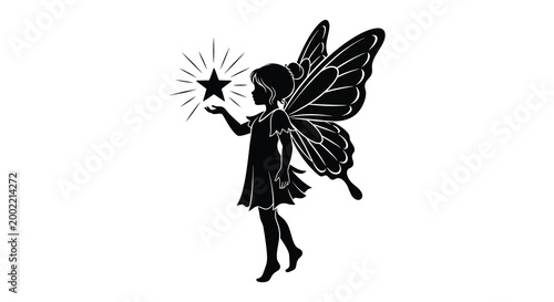fairy holding star silhouette high quality professional detailed modern elegant stylish clean crisp vibrant colorful digital creative innovative contemporary premium stunning