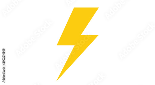 yellow lightning bolt on white background high quality