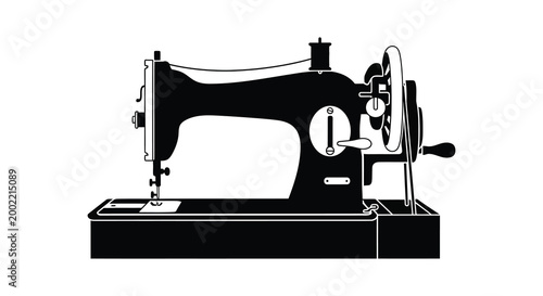 sewing machine silhouette on white background high quality professional detailed modern elegant stylish clean crisp vibrant colorful digital creative innovative contemporary