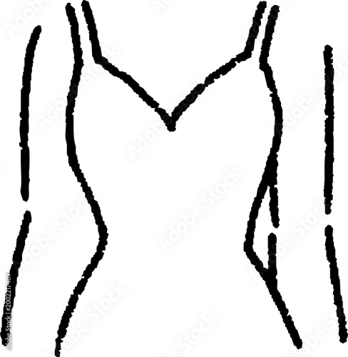 Strap Wedding Dress Illustration Minimal SVG