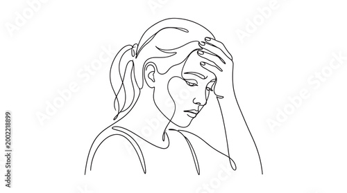 Distressed Woman Holding Her Head in Sadness, Representing Mental Health Struggles and Emotional Pain