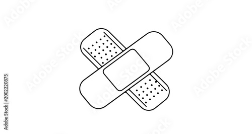 Adhesive bandage icon, medical plaster symbol