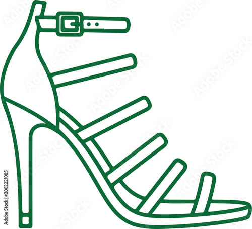 Elegant lace-up stiletto high heel shoe design sketch Vector, illustration