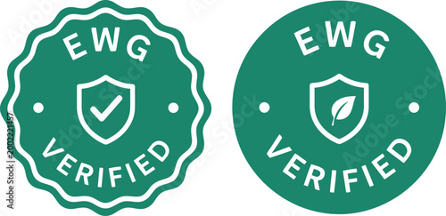 Εκτύπωση καμβά EWG Verified Badge Icons Set – Green Eco Certification Labels for Organic Natura