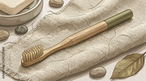 Eco friendly bamboo toothbrush featuring soft bristles and a durable wooden handle for sustainable daily dental care routine