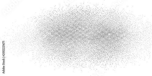 Obraz na płótnie Dense grey particle cluster texture with concentrated central dispersion on whit