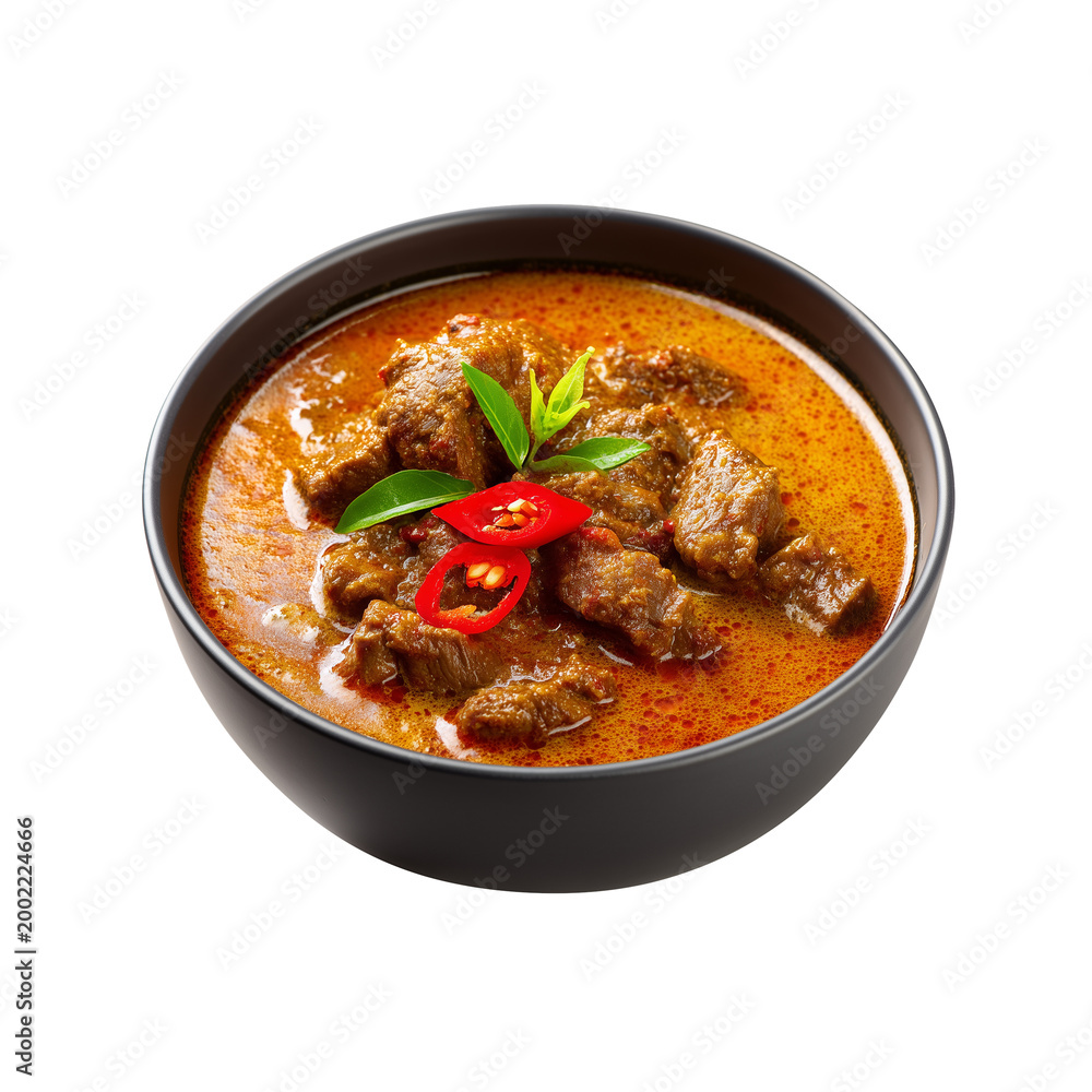 Fototapeta premium Beef curry in a black bowl