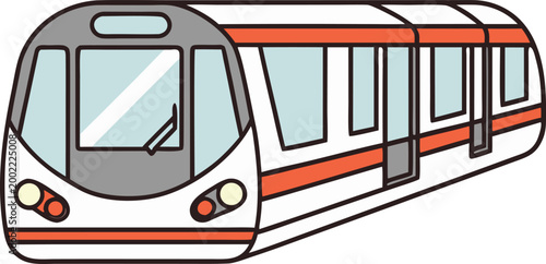 Metro Rail Train Urban Transport Concept. City Metro Train Public Transit Scene. Urban Rail Transit Metro Train Concept. Modern Metro Train City Transport Scene. Subway Train Urban Rail Transport
