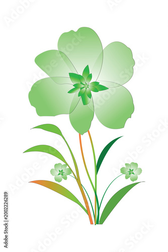 Abstract Green Flower Plant