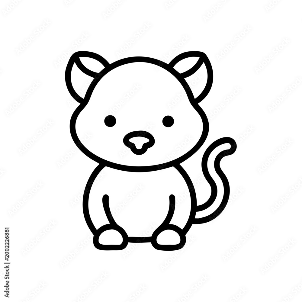 Obraz premium Cute cartoon lion cub icon