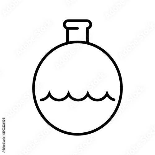 Cognac bottle icon. Food and spirits line symbol. Black and white.
