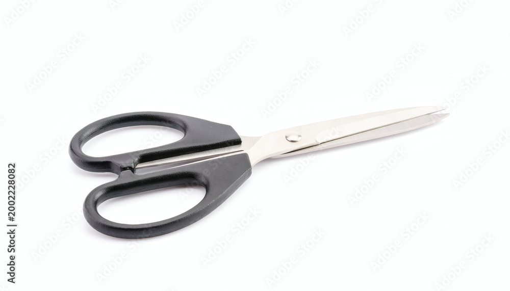 Obraz premium Simple black handle scissors isolated