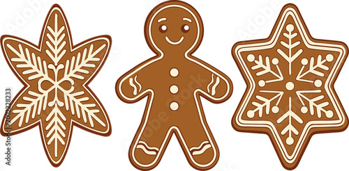 Colorful gingerbread people and decorated cookies gingerbread cookies