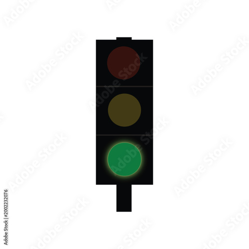 Modern traffic light icon for road safety ads, apps