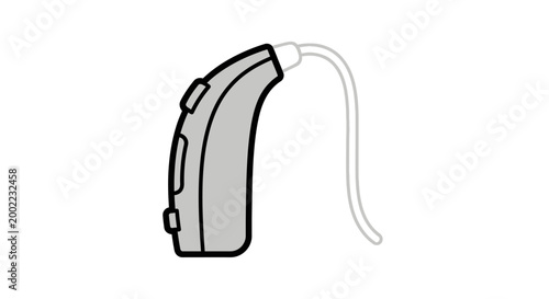 Halftone pattern vector illustration of a medical hearing aid