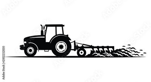 tractor pulling plow silhouette high quality professional detailed modern elegant stylish clean crisp vibrant colorful digital creative innovative contemporary premium stunning