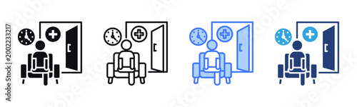 Waitingroom icon sheet multiple style collection