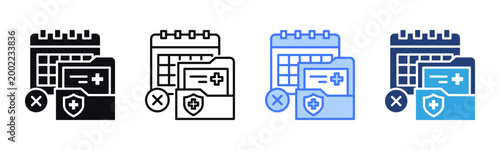 Cancellation icon sheet multiple style collection
