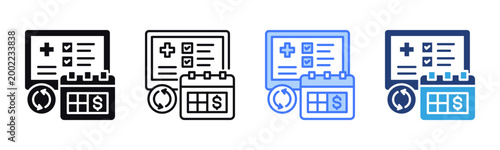 Subscription icon sheet multiple style collection