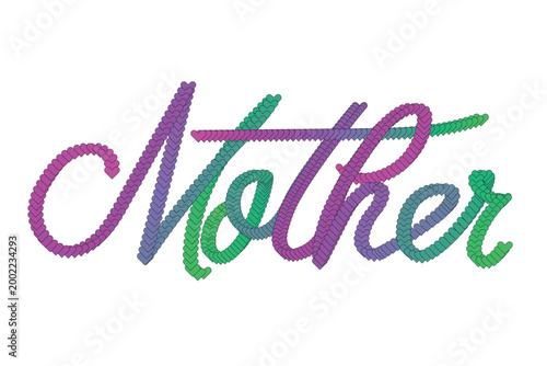Mother – Colorful Heart Typography Design for Mother's Day and Family Gifts