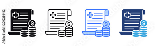 Medical Billing icon sheet multiple style collection