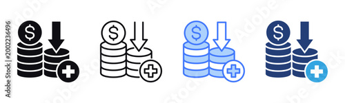 Cost Optimization icon sheet multiple style collection