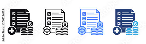 Tax Compliance icon sheet multiple style collection