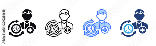 Staff Shift icon sheet multiple style collection
