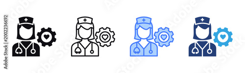 Nursing Management icon sheet multiple style collection
