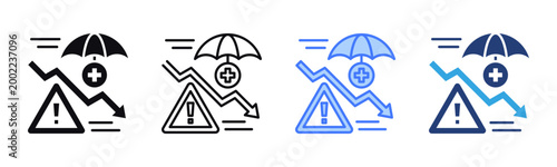 Risk Management icon sheet multiple style collection