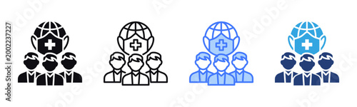 Public Health icon sheet multiple style collection