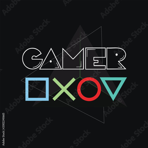 Modern Gamer Vector Illustration with White Gamepad