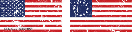 Grunge American Flag Distressed Vintage USA Patriotic Stars And Stripes Design, vector, illustration