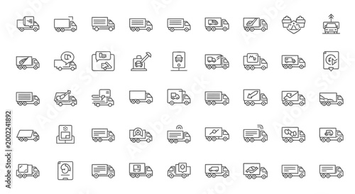 Collection of various transportation icons.