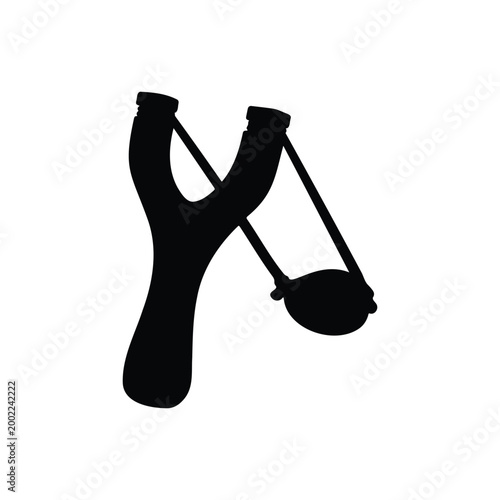 Slingshot. silhouette icon vector flat design.