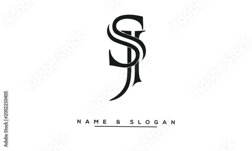 JS, SJ Abstract Letters Logo Monogram
