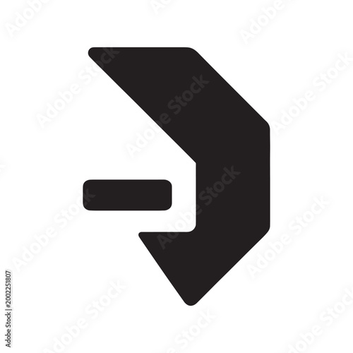 Abstract black geometric arrow shape with horizontal bar on white background modern art simple design negative space element design abstract geometric minimalist direction creative business