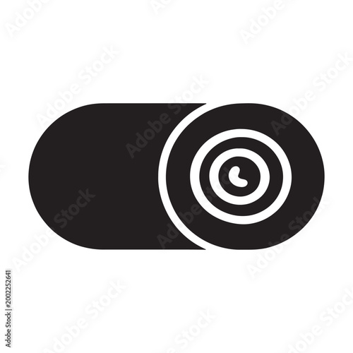 Toggle switch with target reticle icon indicating on position in black and white interface illustration activate settings electronic technology accuracy precision bullseye circular isolated