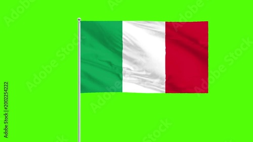Italian Flag's Breeze: The Italian flag flutters gracefully in the wind against a vibrant backdrop, a symbol of national pride and heritage.