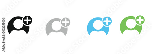 Fotografie Add user icon set