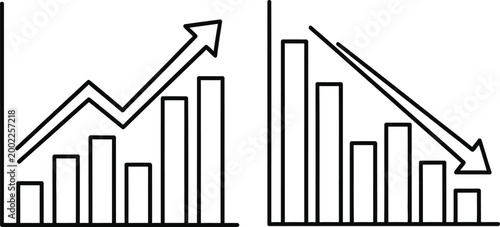 Financial chart comparison growth and decline a visual representation of market trends
