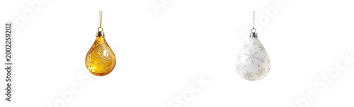 Christmas bead ornament tear-shaped, isolated on transparent background