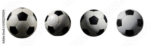  A classic black and white soccer ball, perfect for sports-themed designs and illustrations Isolated on transparent Background