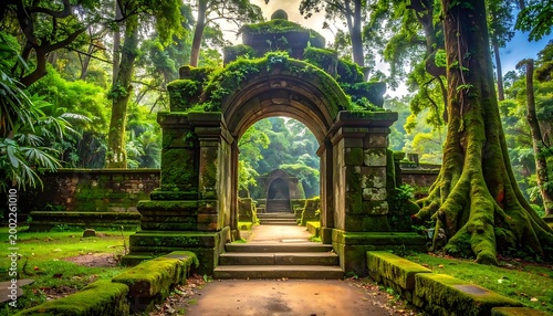 Mossy stone archway entrance