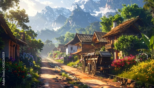 Mountain village pathway