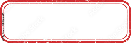 Red grunge rubber stamp frame with distressed Ink border design Isolated on transparent background.