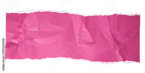 Pink paper wrinkled poster templates, blank paper sheet. Pink paper isolated on transparent background.
