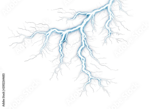 PNG trasparente disponibile
Blue and white lightning bolt striking from a cloud during a storm in the evening sky, light overlay